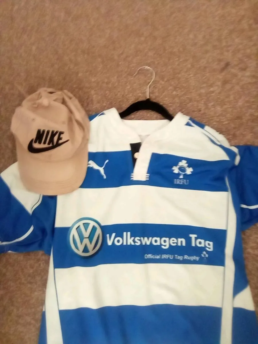 LARGE.  RUGBY.  JERSEY.  AND.  NIKE. HAT - Image 2
