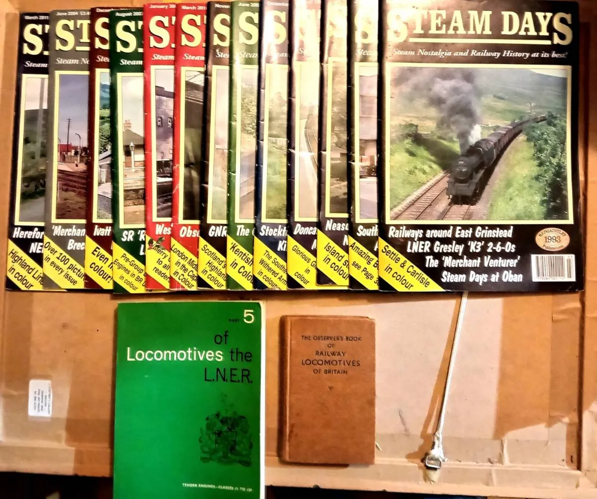 13 Steam Train Magazines and 2 Railway Books