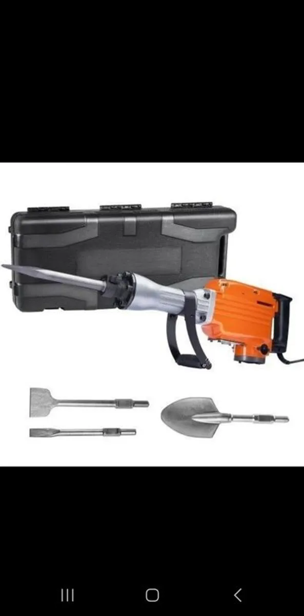 Jack Hammer Demolition Concrete Breaker Electric Hammer 4 Chisel Bits - Image 1