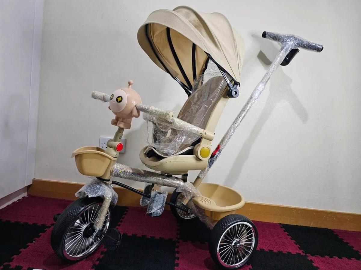 Cream Colour Baby Push Trike / Kids Tricycle 👶 - Image 1