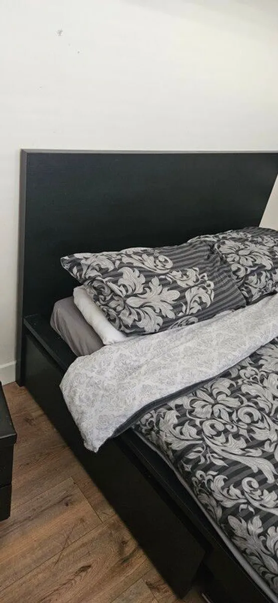 IKEA Malm double bed frame black/ brown - Image 1