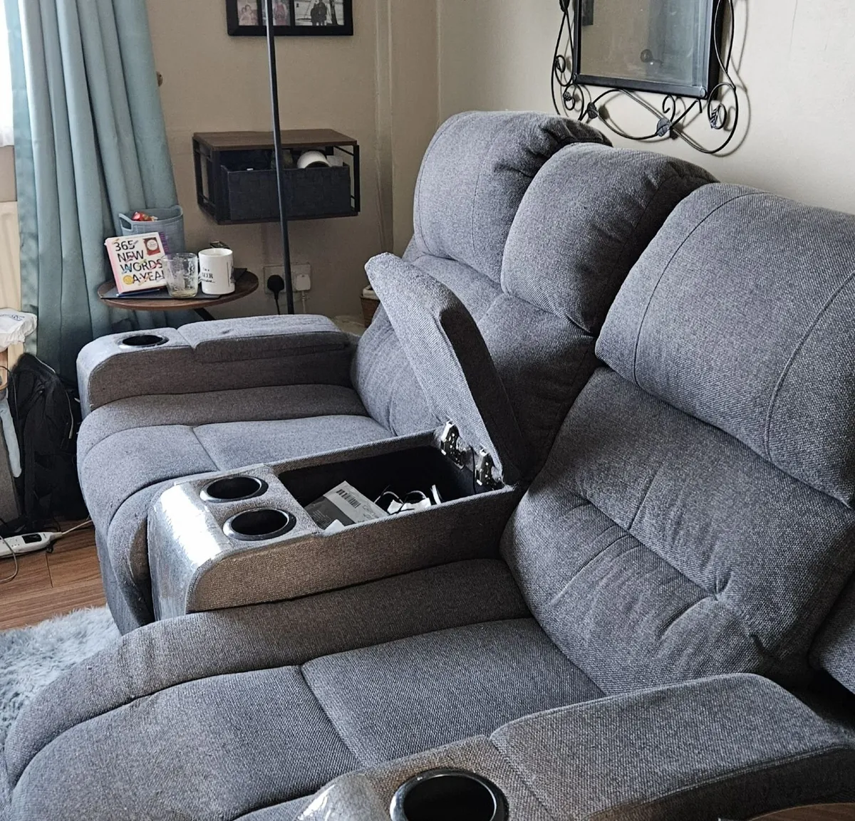 Sofa: Two power recliners, center console - Image 1