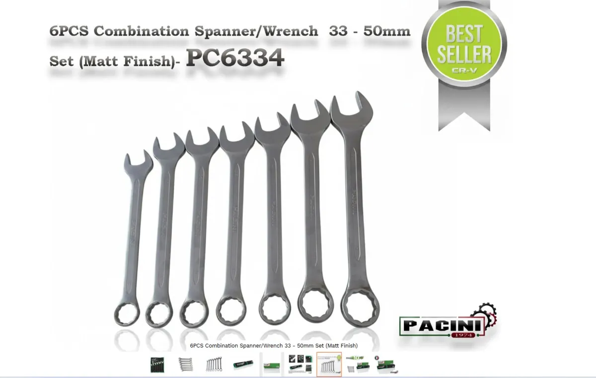 6PCS Combination Spanner/Wrench 33 - 50mm Set - Image 4