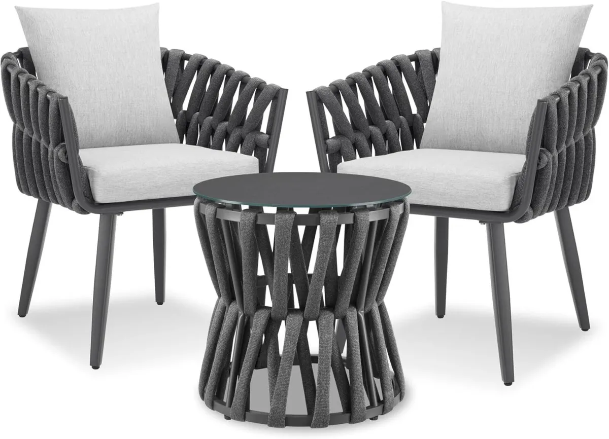Luxury Rope Design Garden Furniture Set – 3 Piece - Image 3