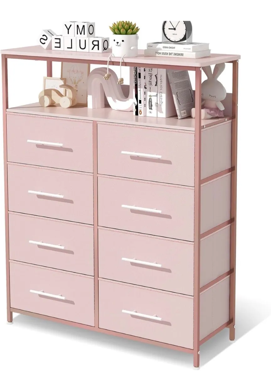Chest of Drawers, Dresser for Bedroom with 8 Fabri - Image 1