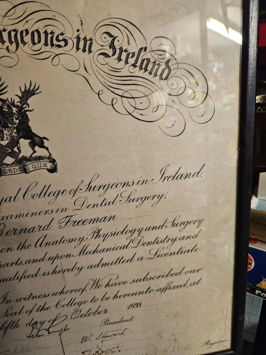 Vintage Certificate Royal College of Surgeons Irel - Image 4