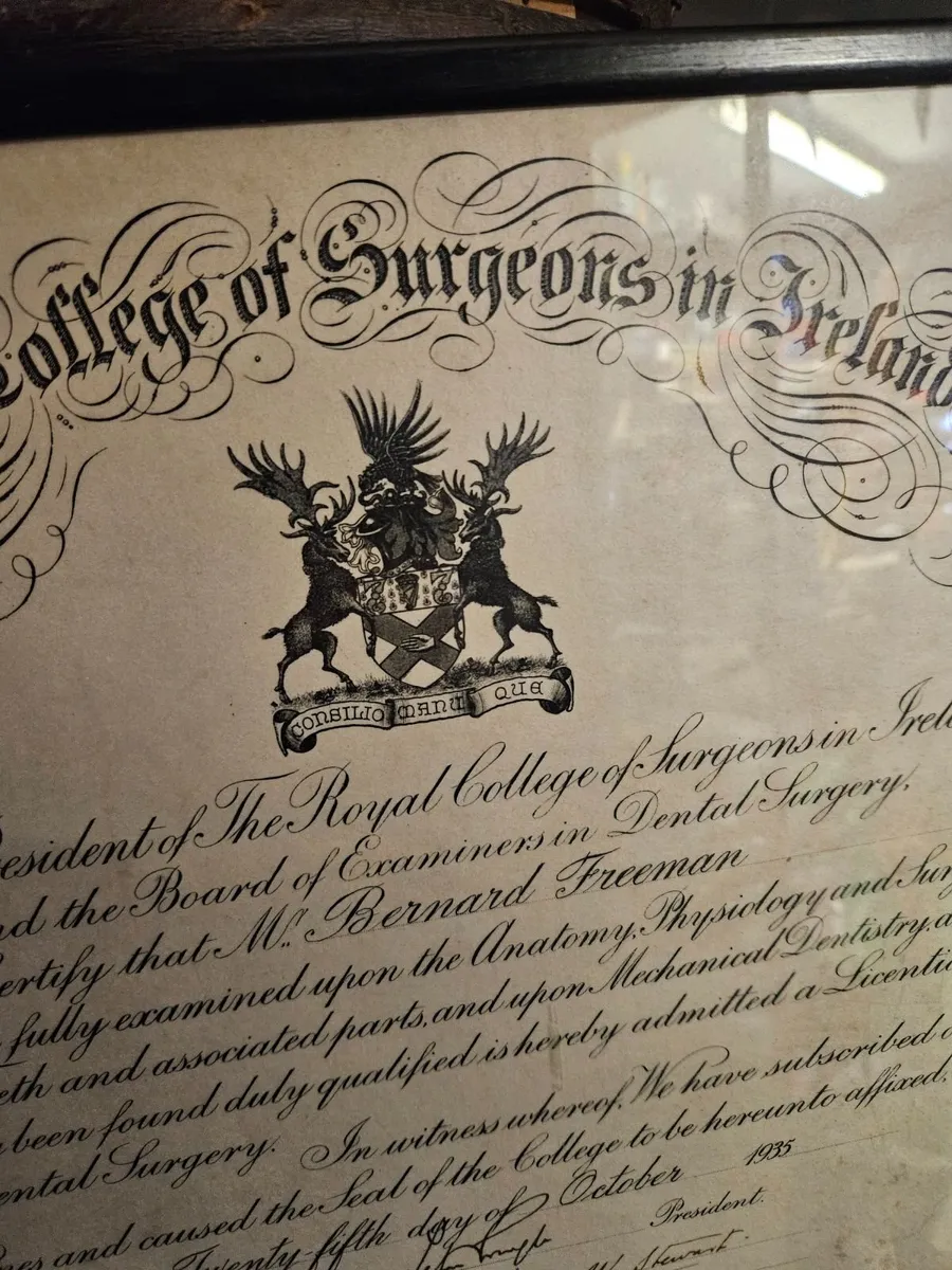 Vintage Certificate Royal College of Surgeons Irel - Image 3