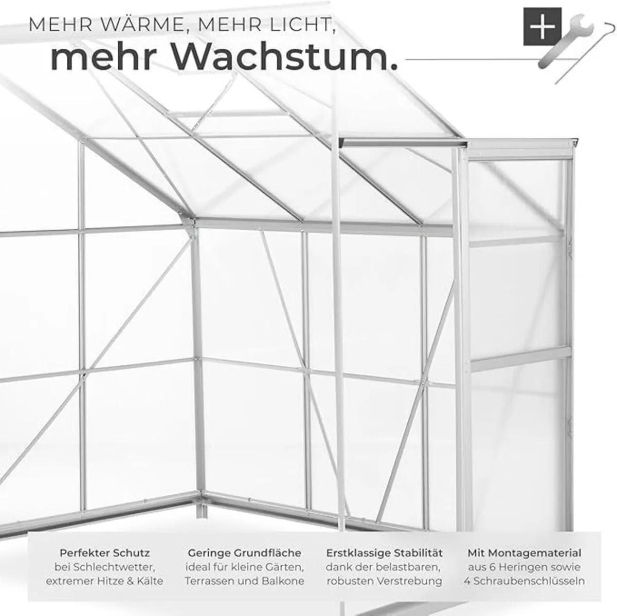 Aluminium Lean-To Greenhouse Side Greenhouse - Image 4