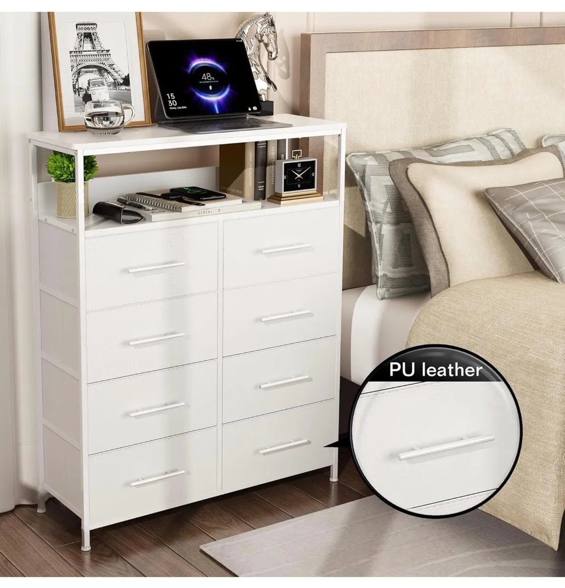 Chest of Drawers, Dresser for Bedroom with 8 Fabri - Image 4