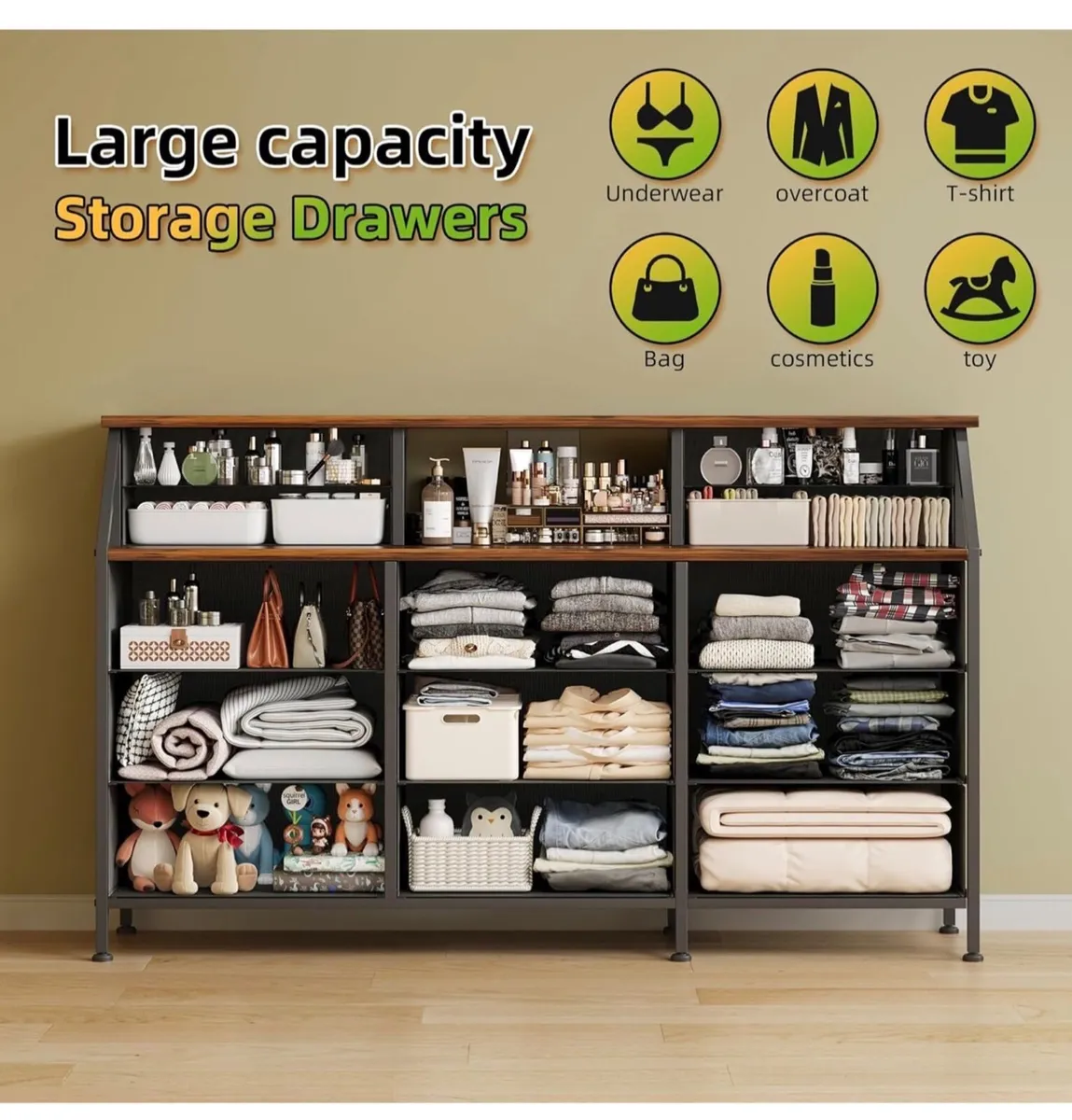 Dresser for Bedroom with 13 Drawers, 55” Wide Ches - Image 4