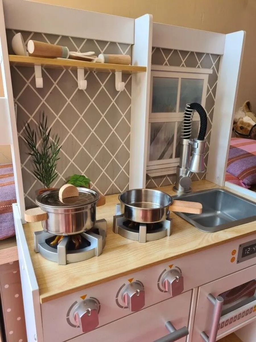 KidKraft Let's Cook Wooden Play Kitchen - Image 3