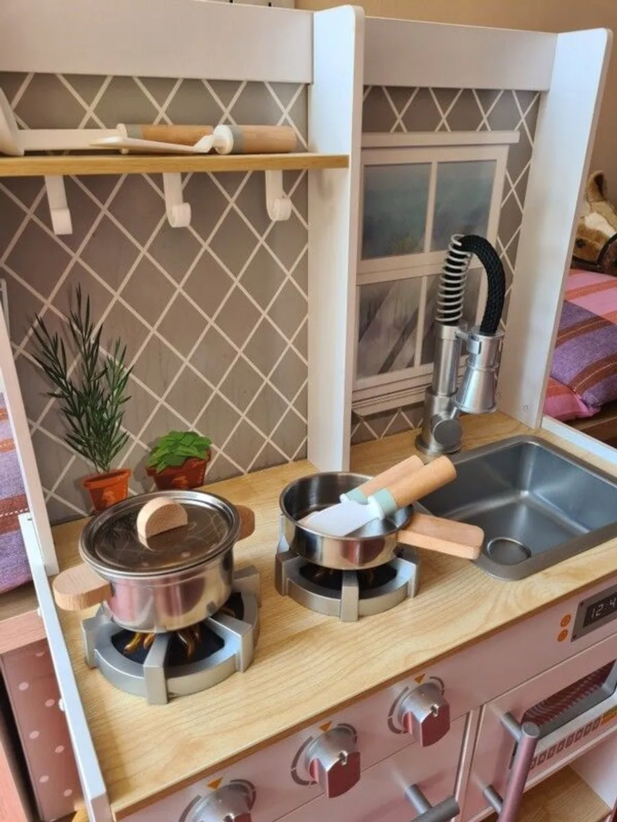KidKraft Let's Cook Wooden Play Kitchen - Image 4