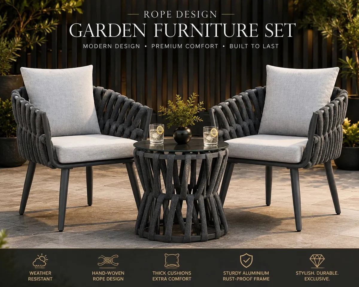 Luxury Rope Design Garden Furniture Set - Image 1