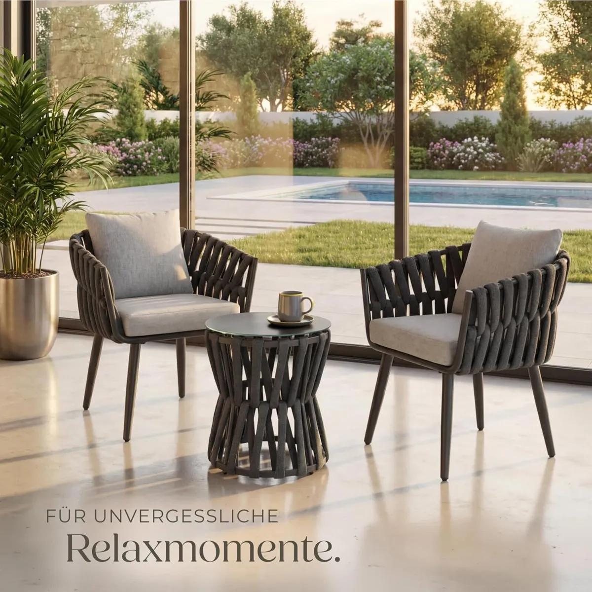 Luxury Rope Design Garden Furniture Set - Image 4