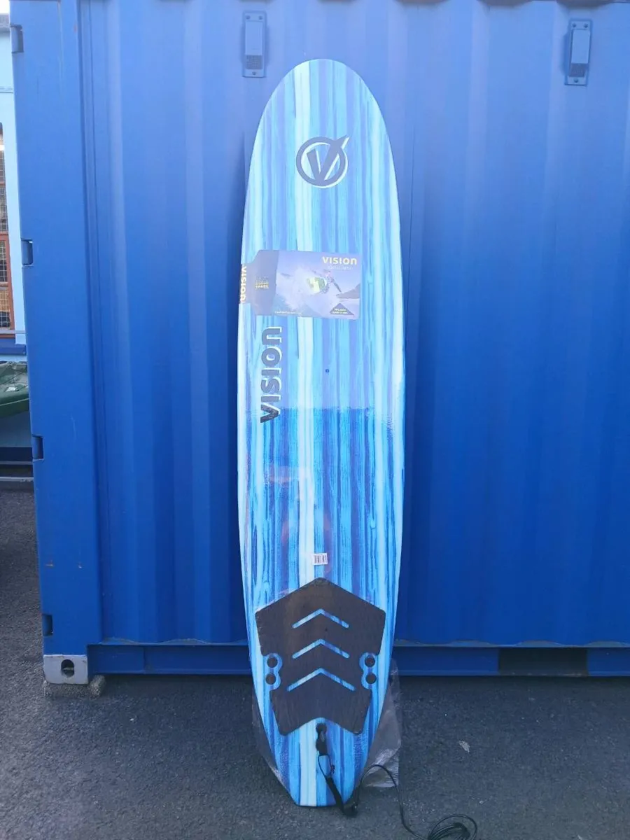 New 8' Surfboard, inc fins, tail pad and leash - Image 1