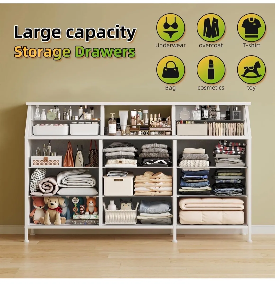 Dresser for Bedroom with 13 Drawers, 55” Wide Ches - Image 4
