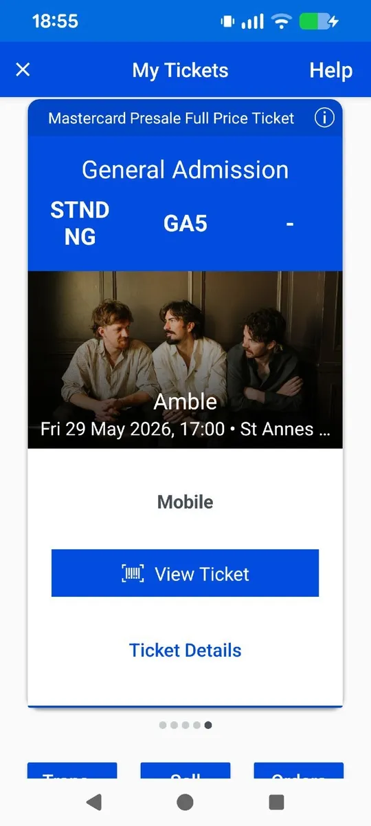 Amble ticket for St Annes Park Friday 29th May