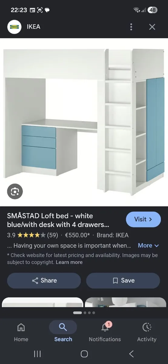 Smastad Loft Bed Ikea - Image 3