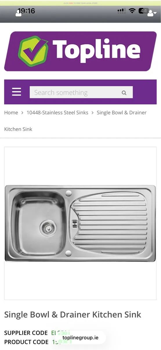 Single Bowl & Drainer Kitchen Sink - Image 2