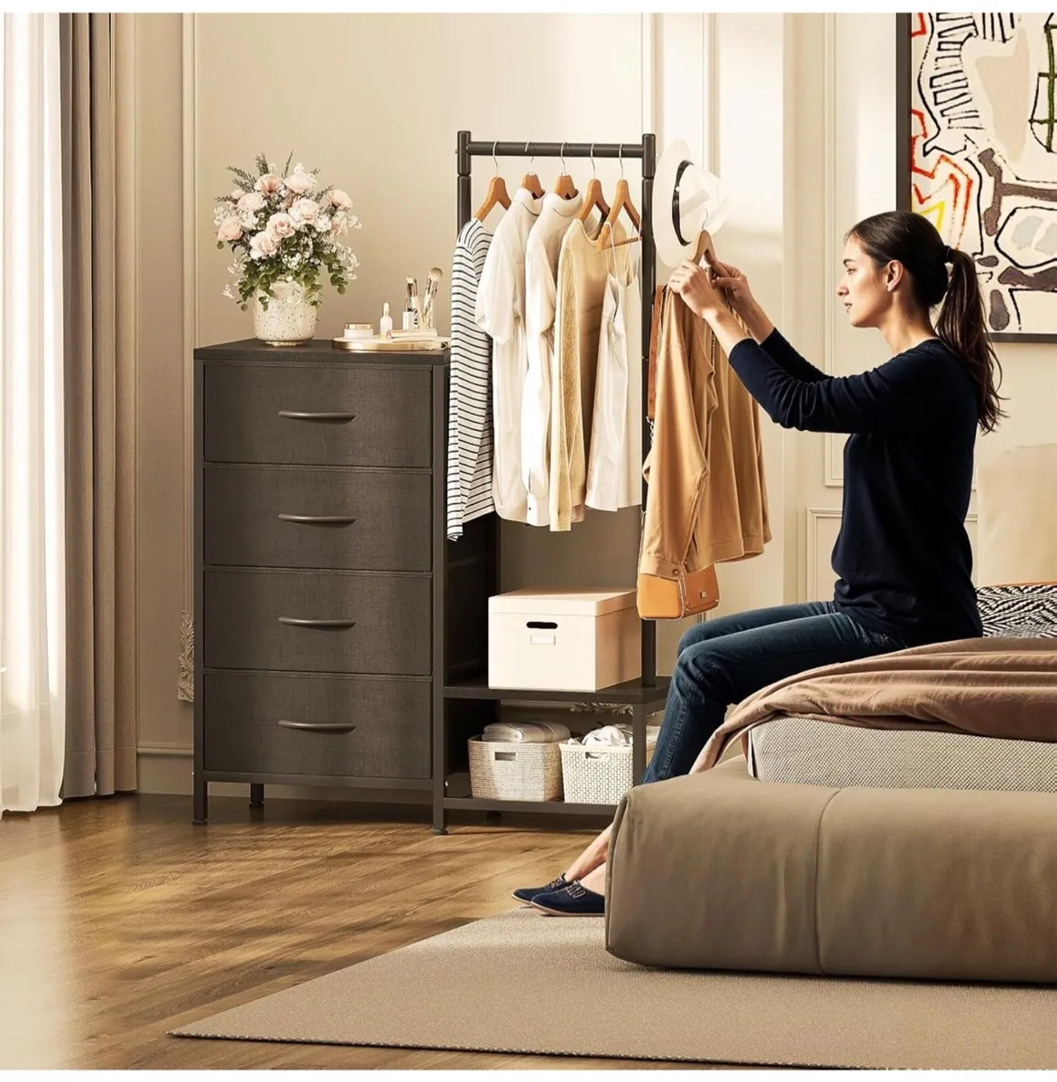 3 in 1 Chest of Drawers Bedroom, Including 4 Fabri - Image 2