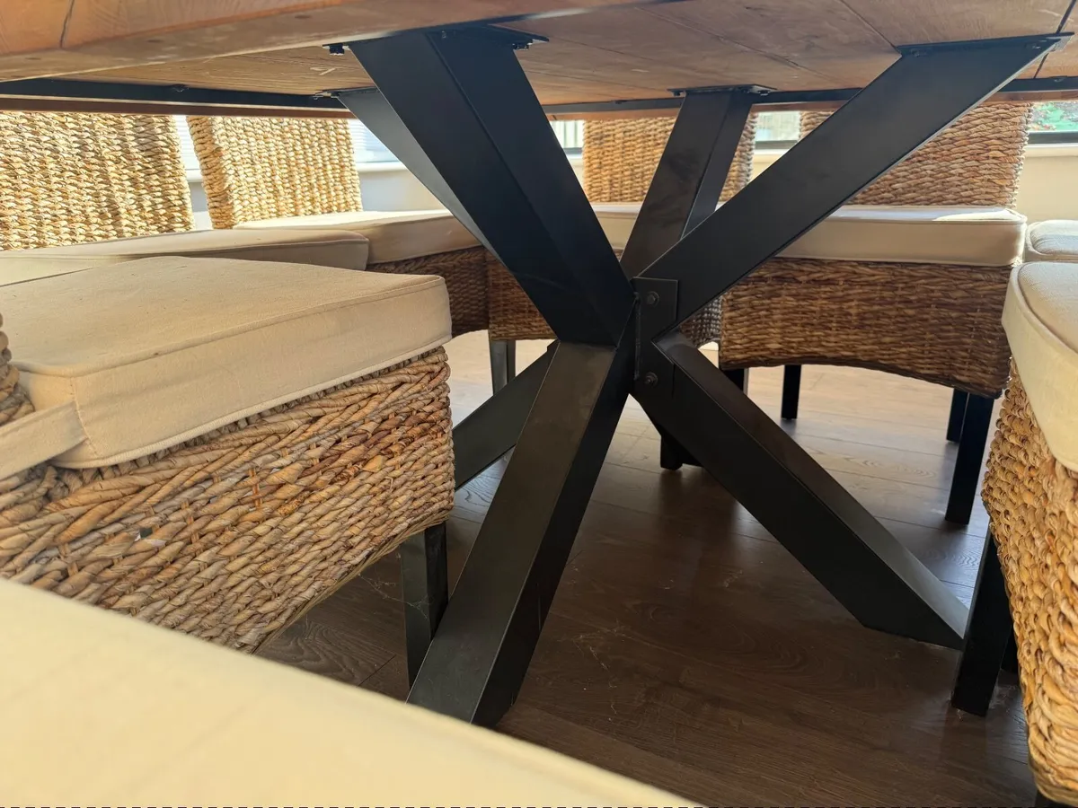 Dining room 150cm square table and 8 chairs - Image 2