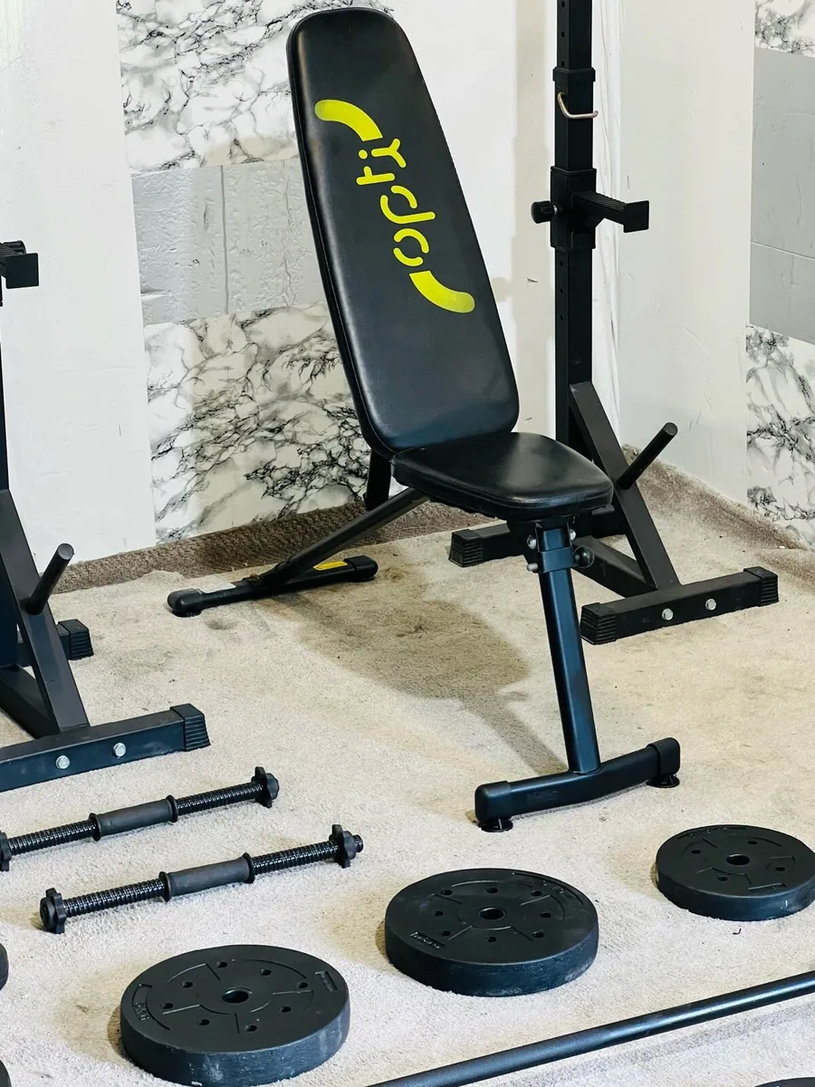 WEIGHTS ADJUSTABLE RACK BENCH DUMBBELLS BAR - Image 4
