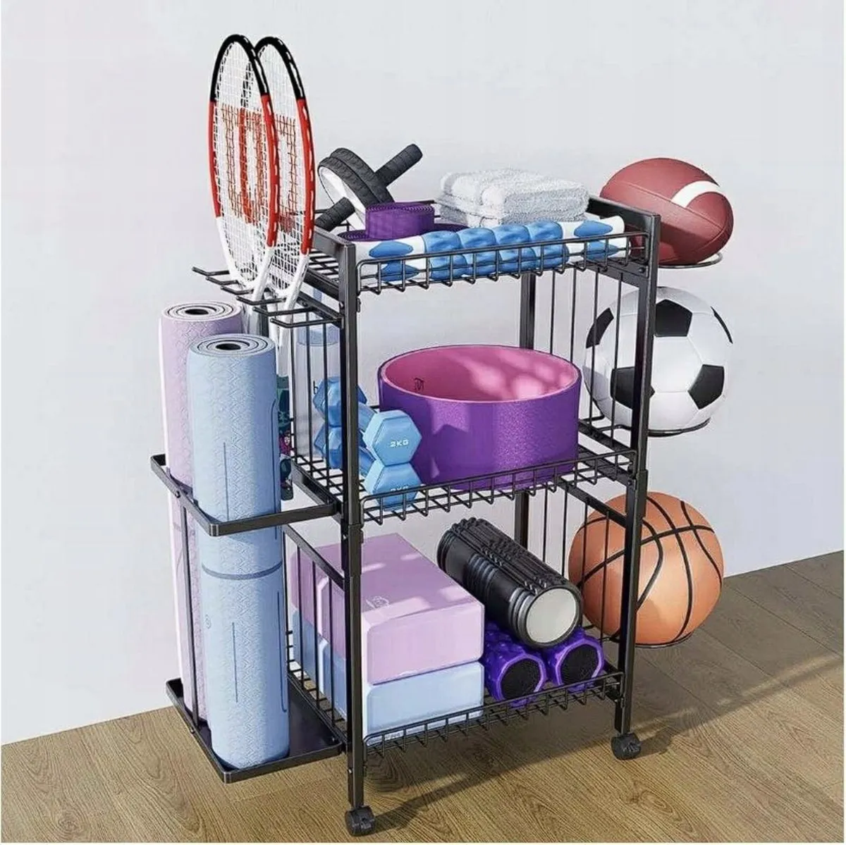 Gym Rack Organiser Storage Sport Equipment Fitness - Image 2