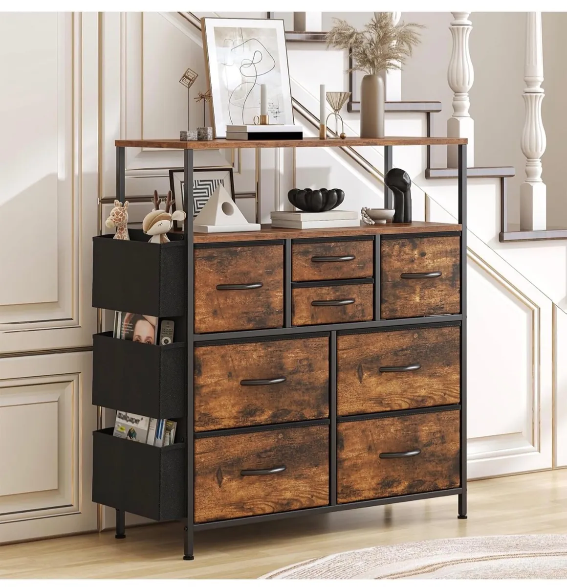 Tall Chest of Drawers, 8 Fabric Drawers Dresser wi - Image 2