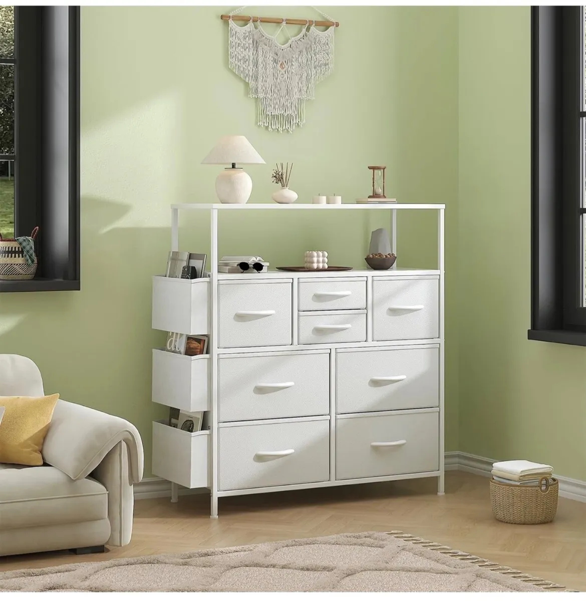 Tall Chest of Drawers, 8 Fabric Drawers Dresser wi - Image 2