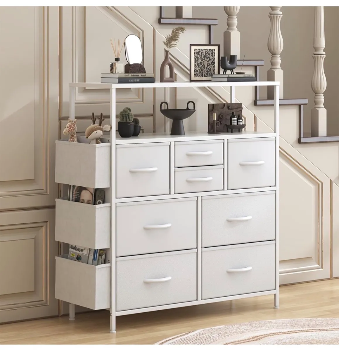 Tall Chest of Drawers, 8 Fabric Drawers Dresser wi - Image 2