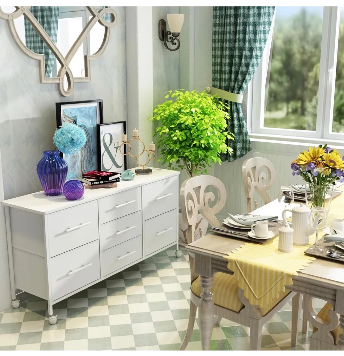 Chest of Drawers, Dresser for Bedroom with 7 Fabri - Image 1