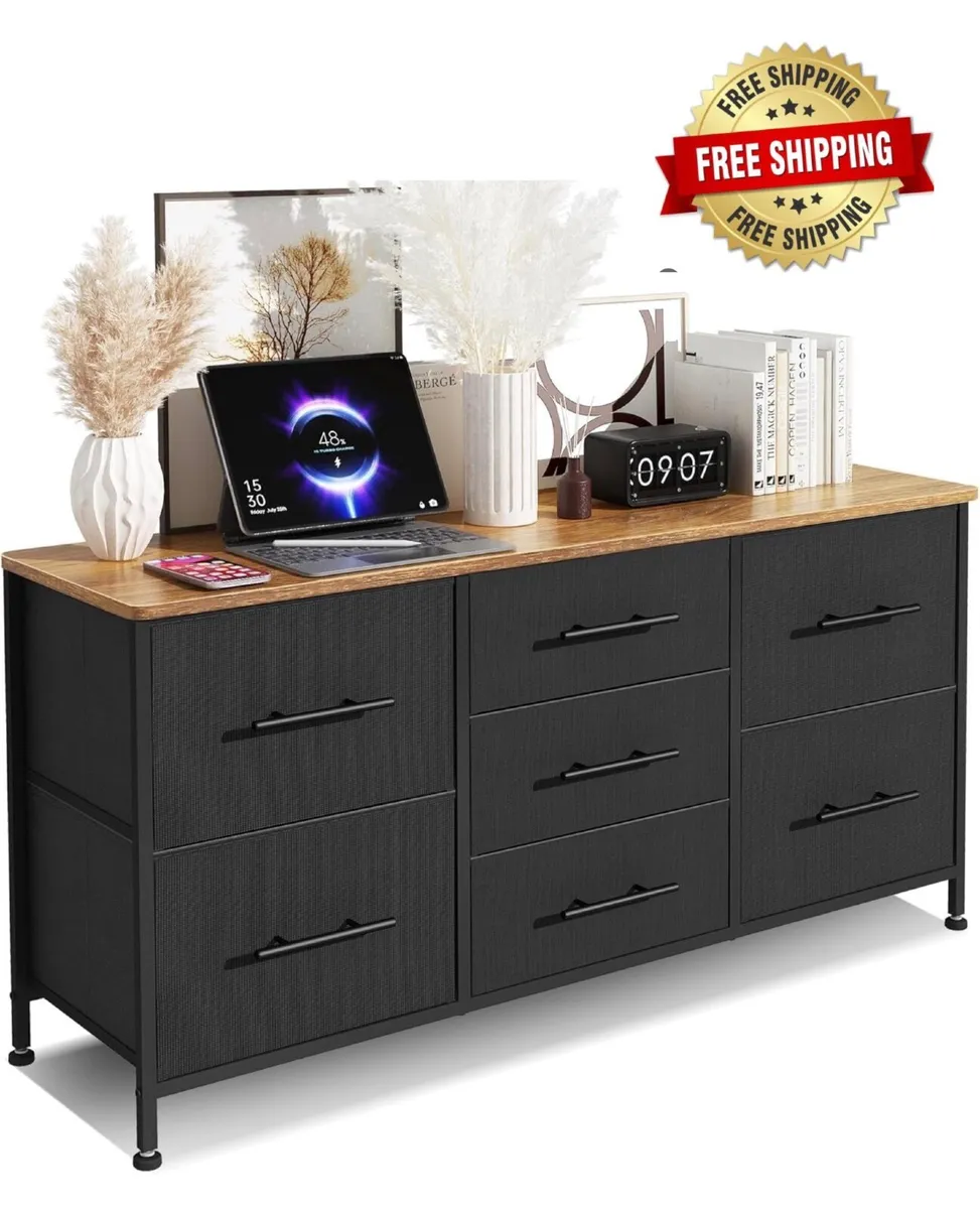Chest of Drawers, Dresser for Bedroom with 7 Fabri - Image 1