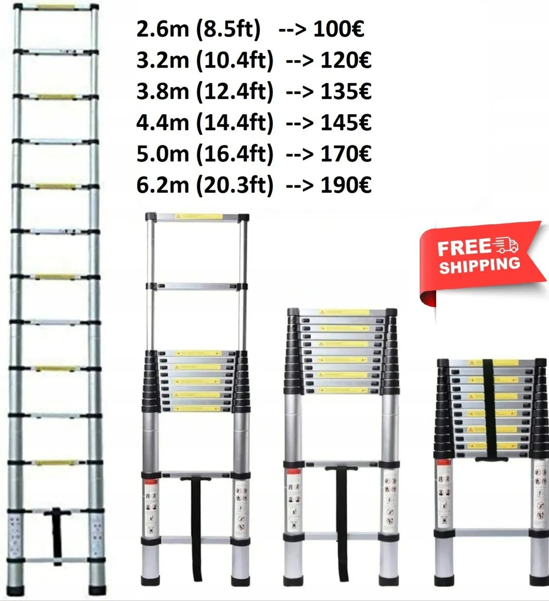 Portable Telescopic Ladder Lightweight DIY - Image 1