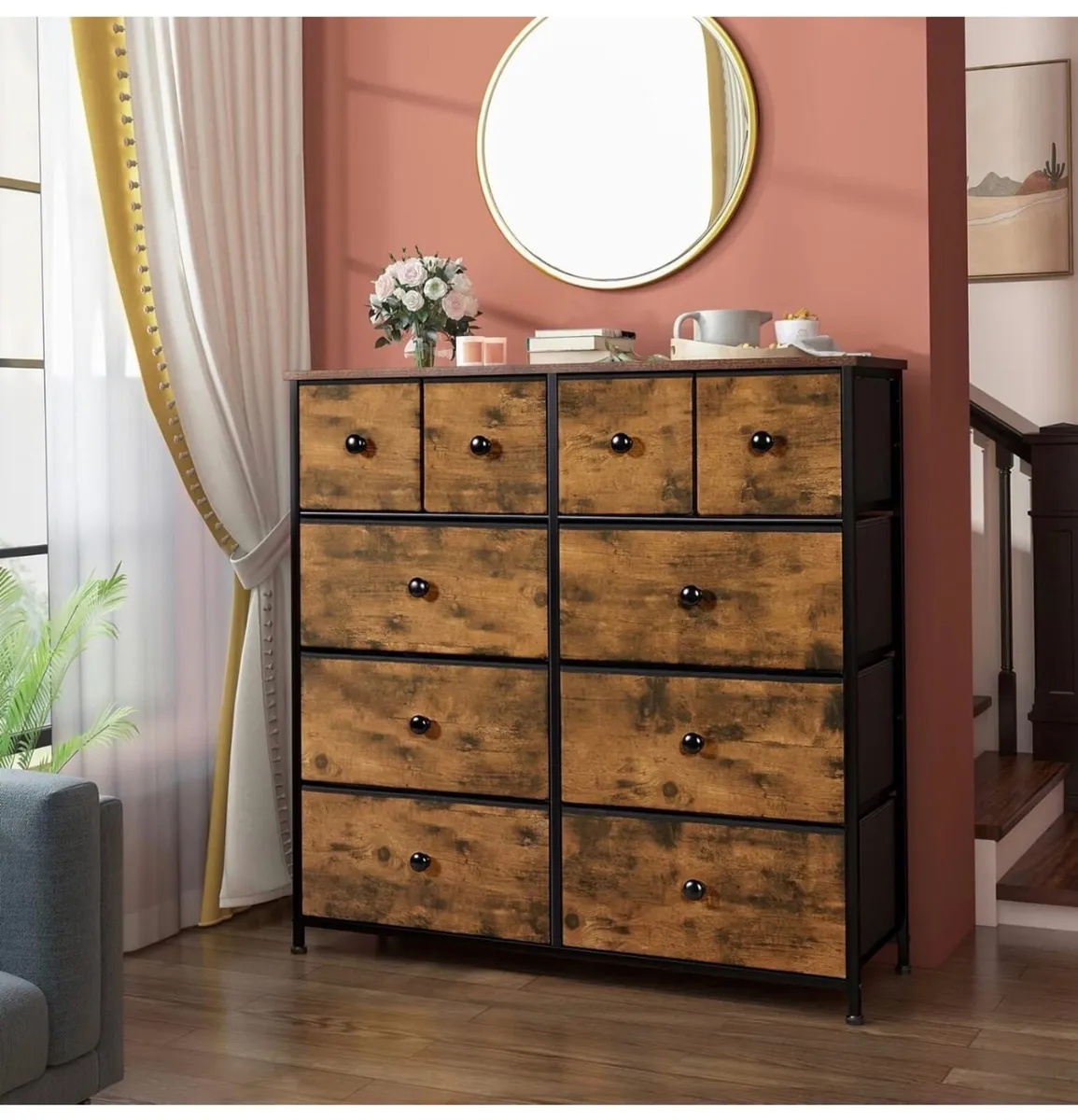 Chest of Drawers, Bedroom Furniture with 10 Large - Image 2