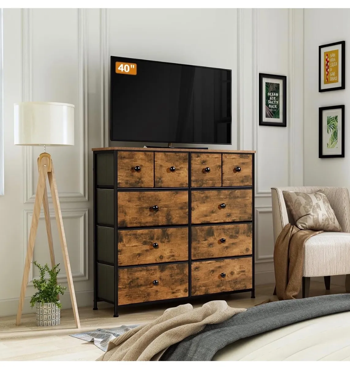 Chest of Drawers, Bedroom Furniture with 10 Large - Image 4