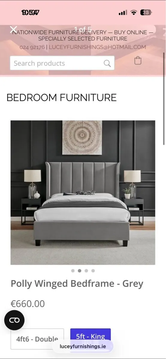 King size bedframe - Image 1