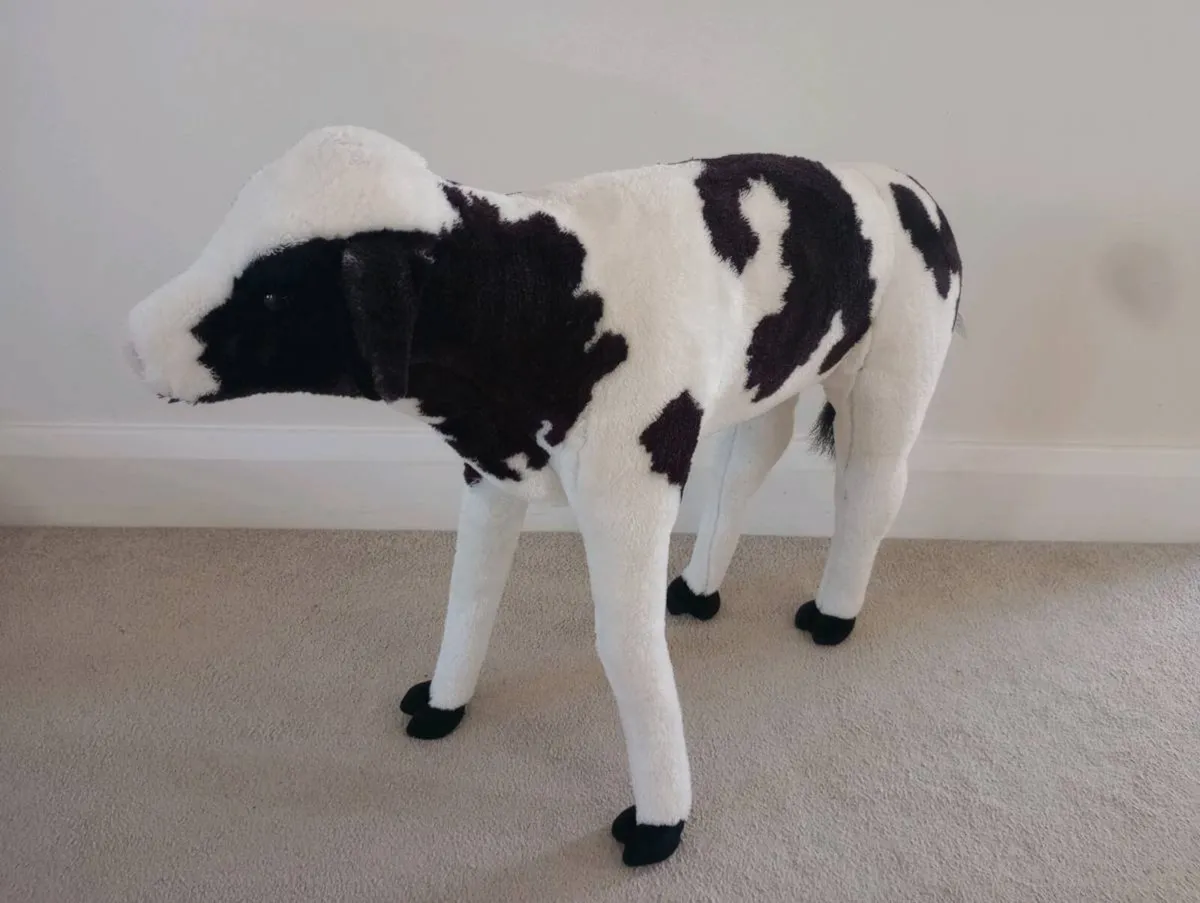 26 inch long Black Plush Calf/Cow - Image 1