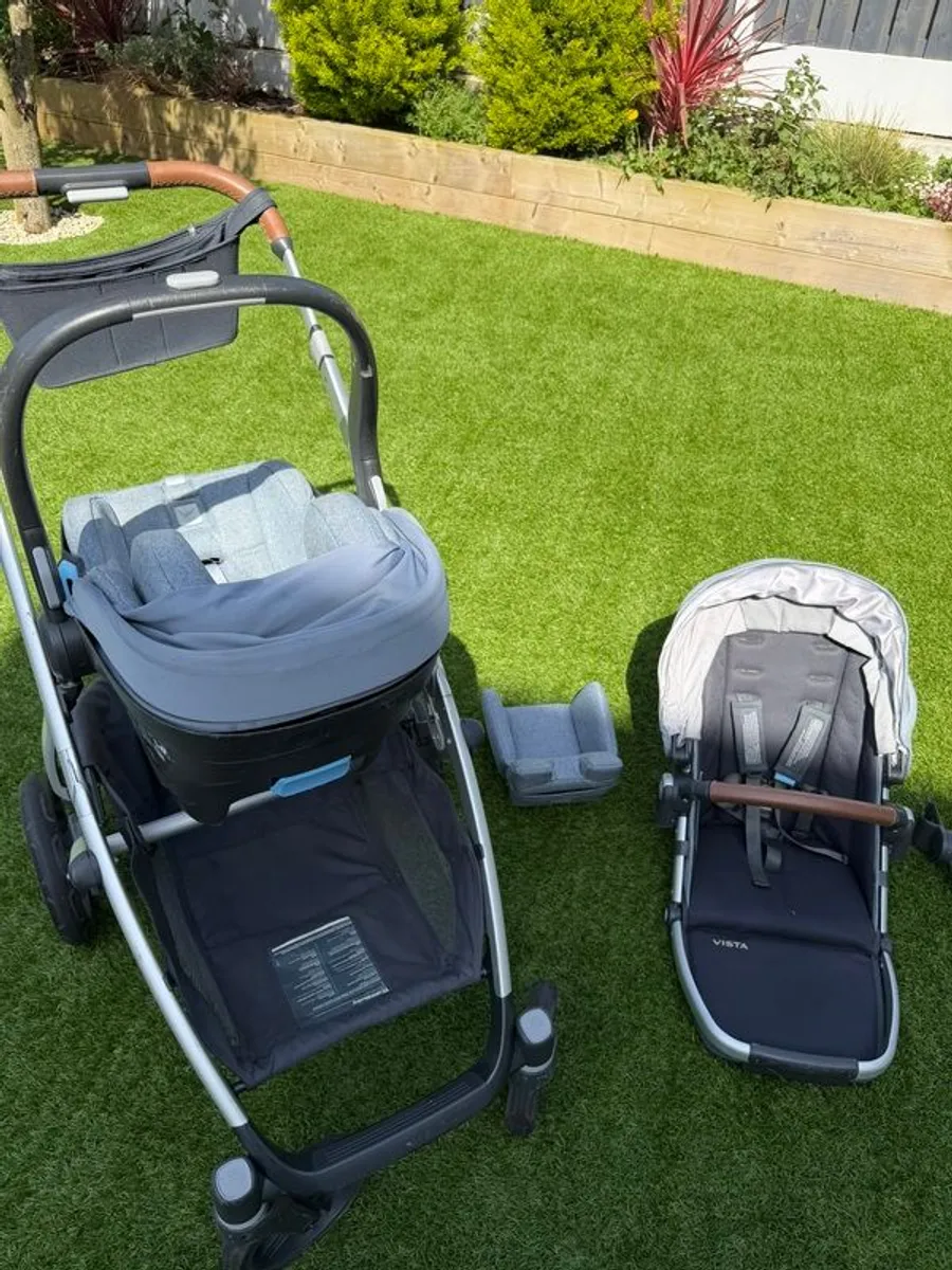 UPPAbaby Vista V2 Travel System Bundle + Bassinet + Car Seat + Accessories - Image 1
