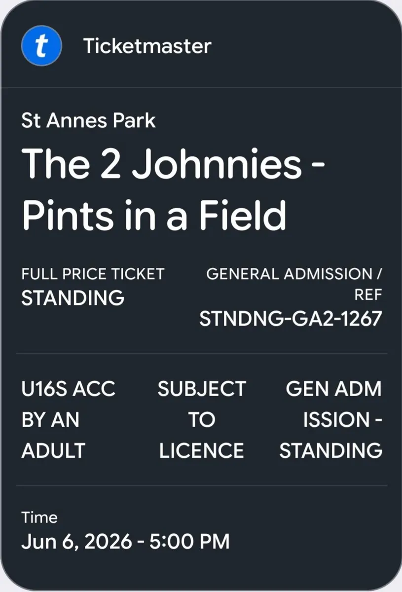 Two Johnny's tickets