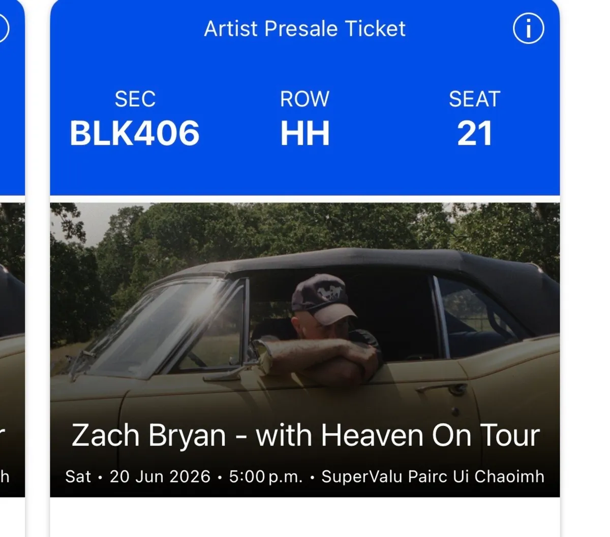 Seated Zach Bryan Tickets - Image 2