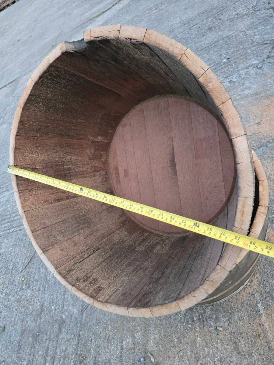 Reclaimed Whiskey Barrel Planters - Image 4