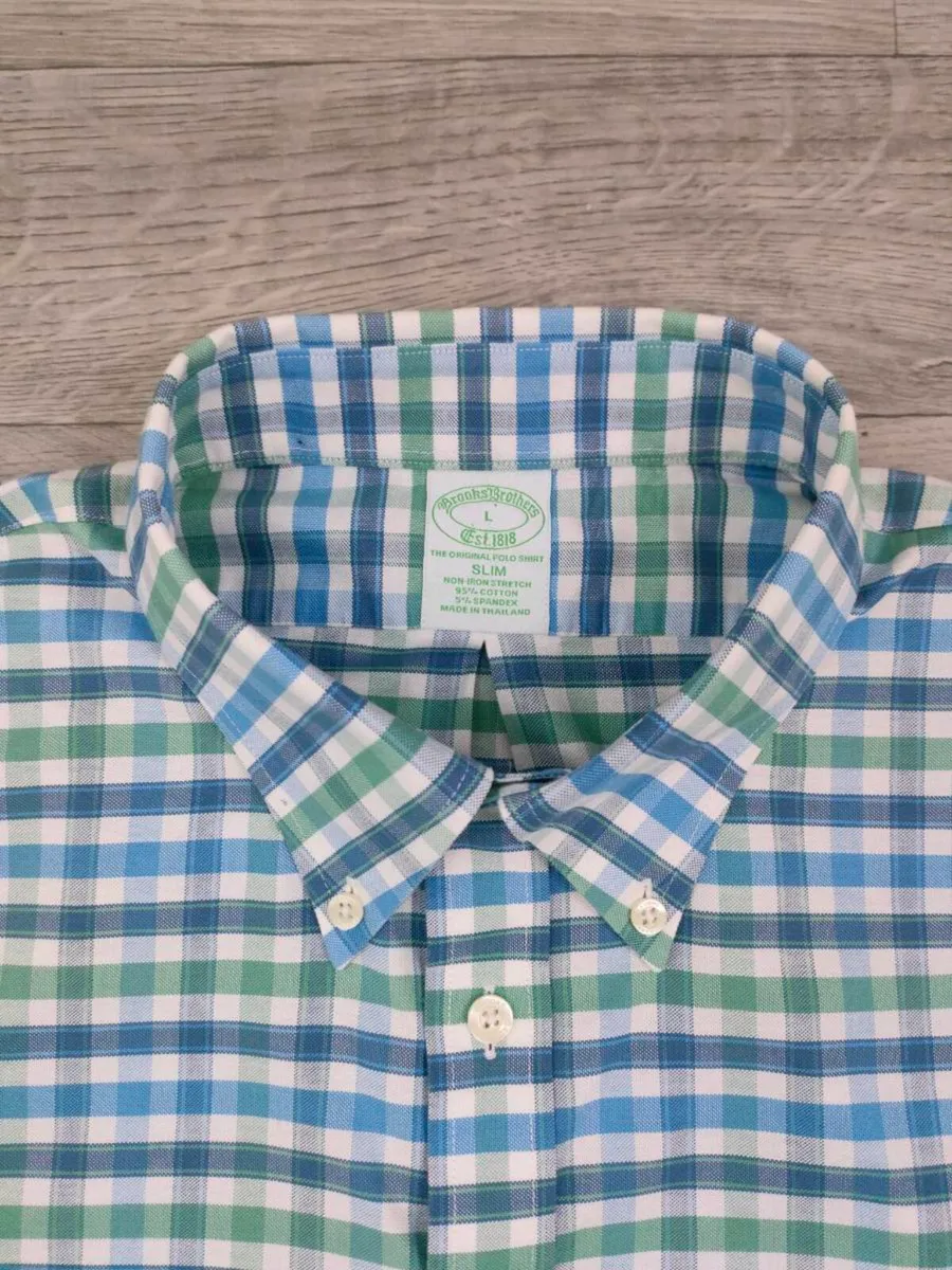 Brooks Brothers Non Iron Stretch Check Shirt Large - Image 4