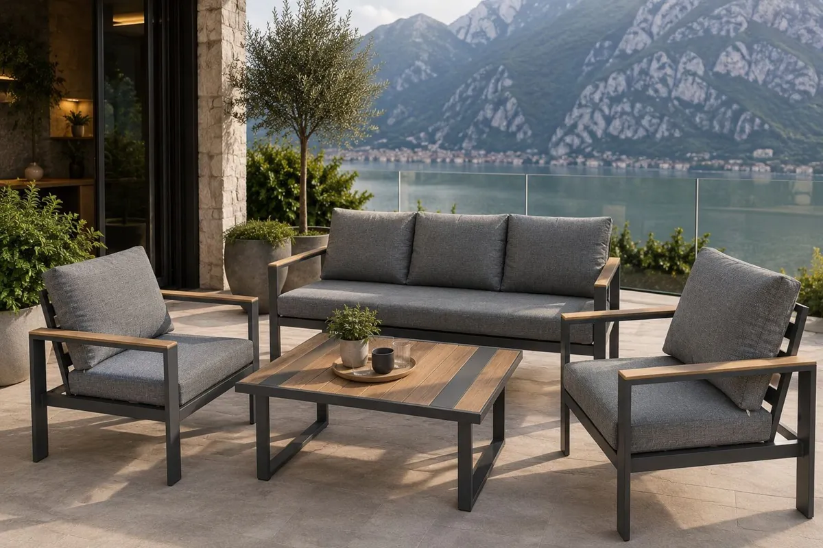 Aluminium Garden Furniture Set - Riviera Charcoal - Image 1