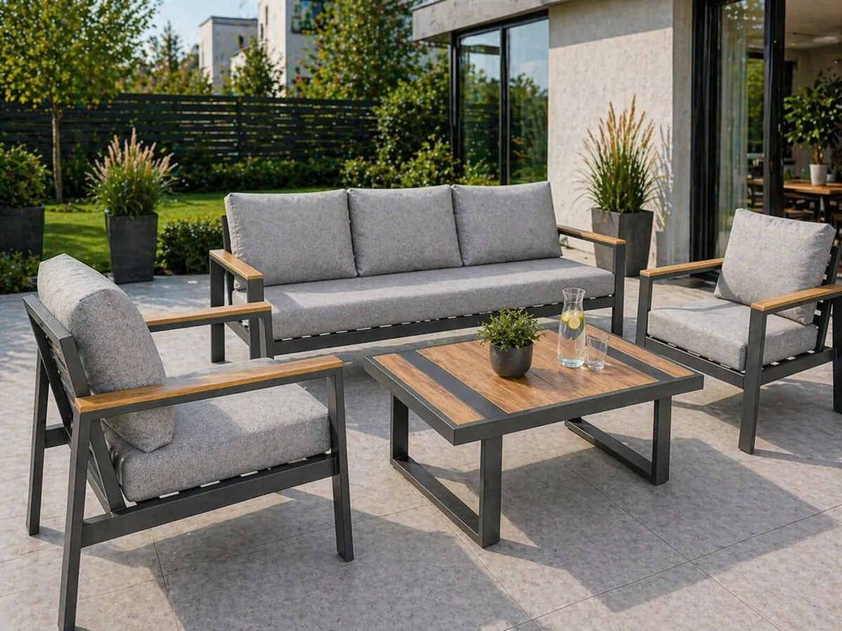 Aluminium Garden Furniture Set - Riviera Charcoal - Image 2