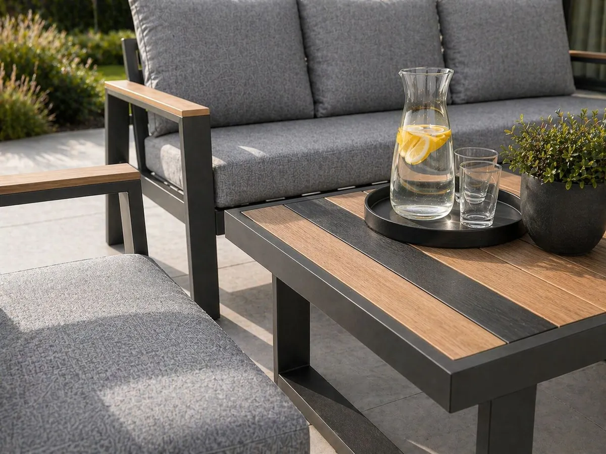 Aluminium Garden Furniture Set - Riviera Charcoal - Image 4