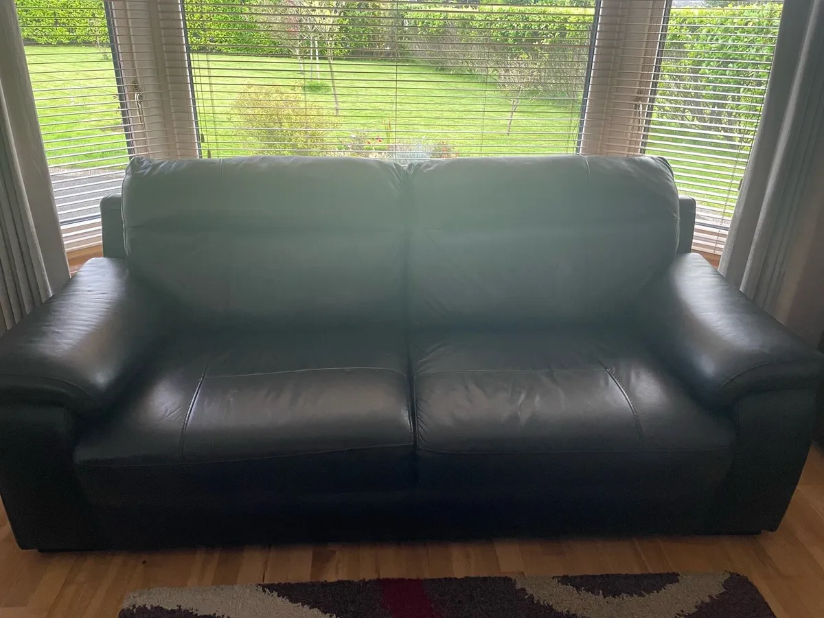 Leather 3 seater sofa - Image 3