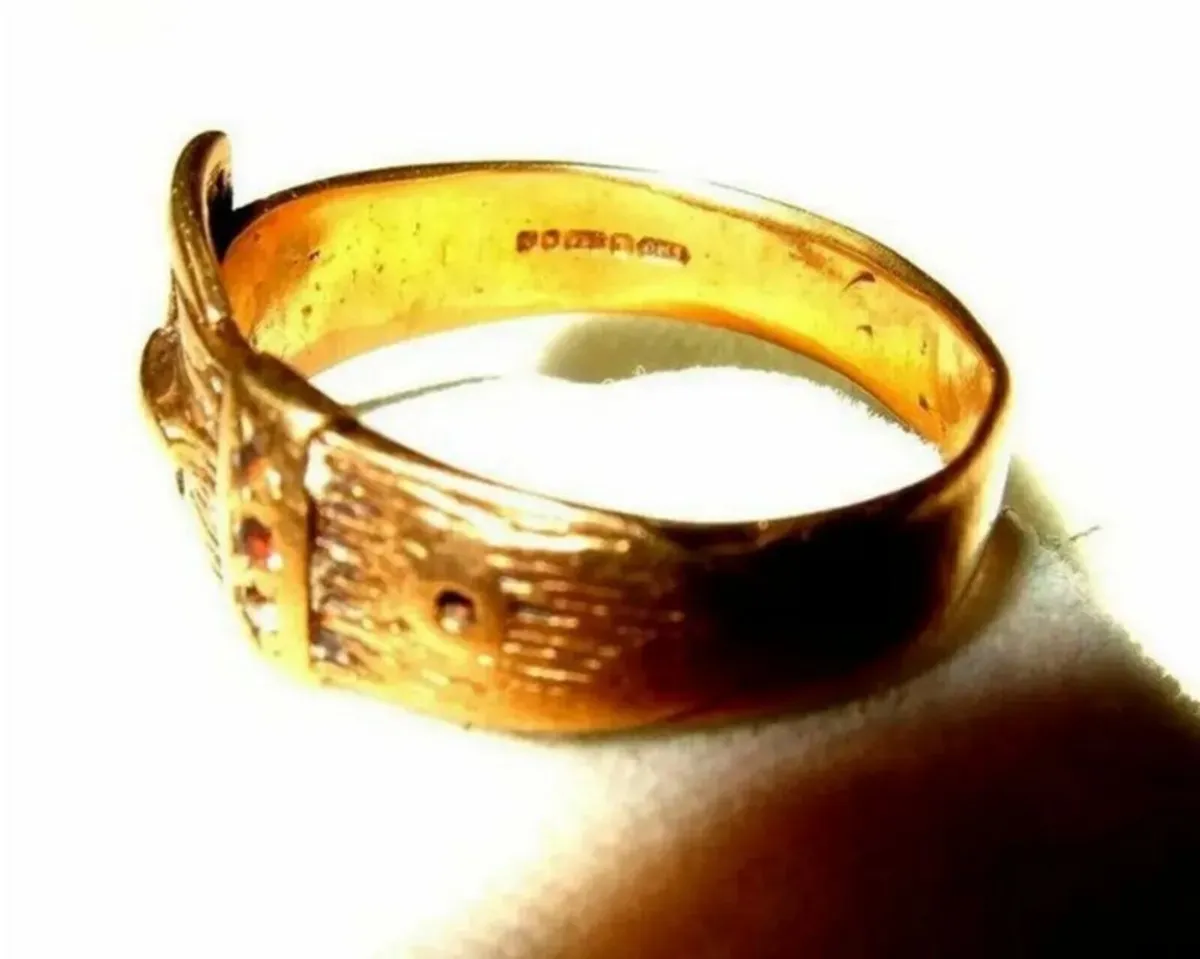 ,Vintage Hallmarked Diamond Buckle Ring - Image 3
