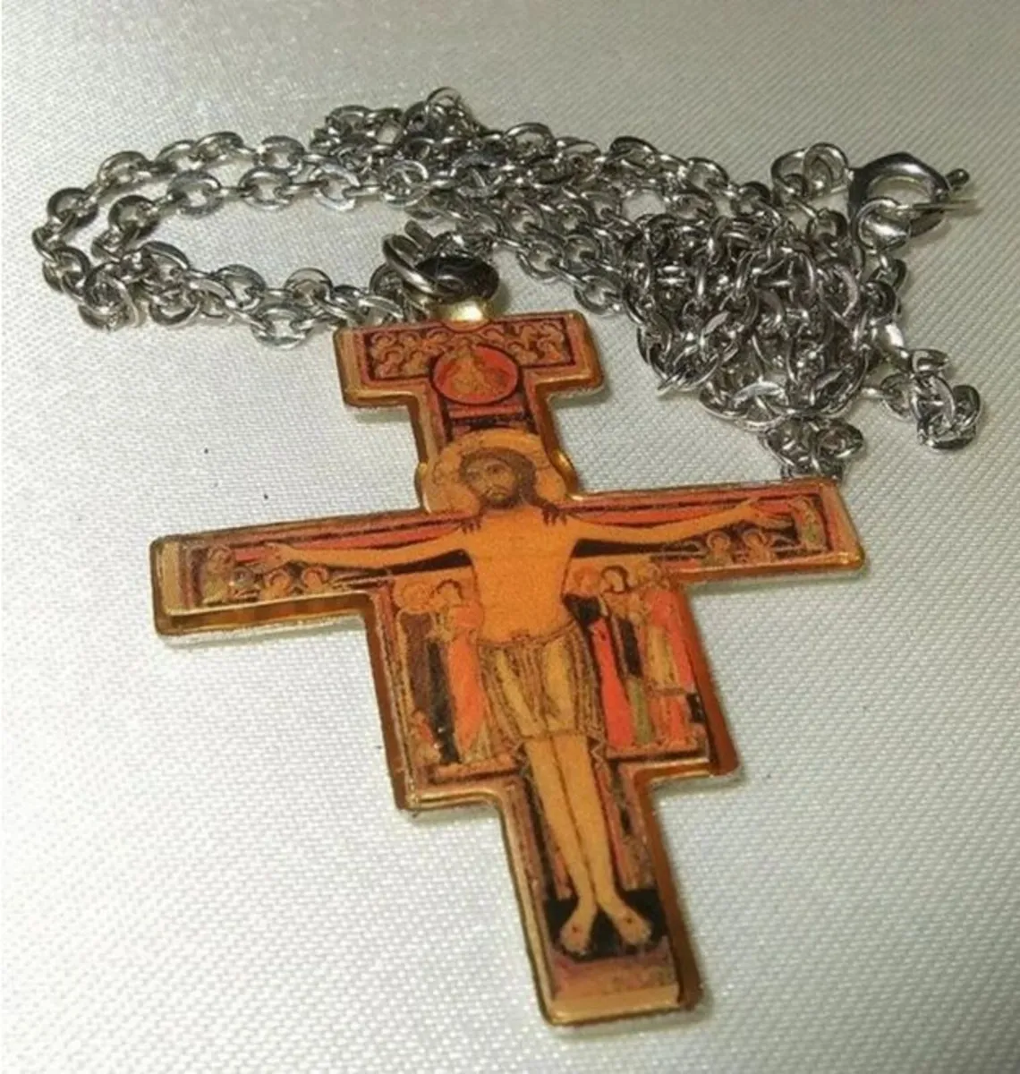 Vintage 'San Damiano' Cross and Chain - Image 2