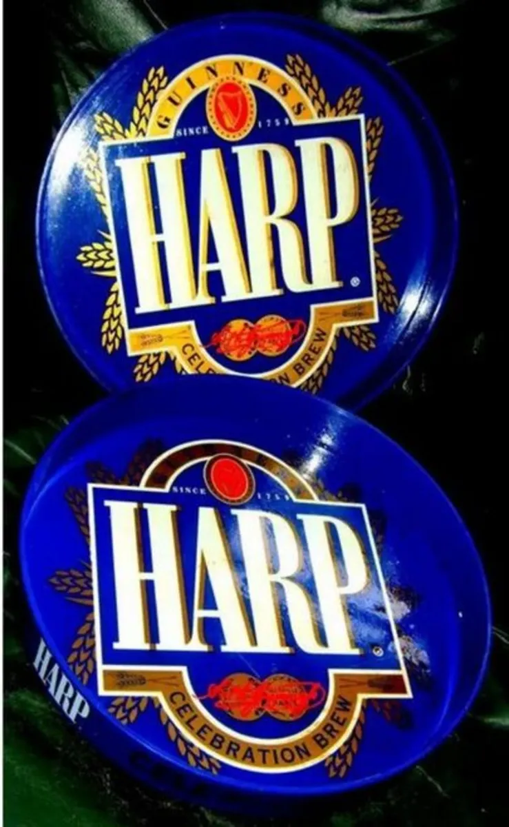 Pair of Vintage Harp 'Celebration Brew' Trays - Image 2