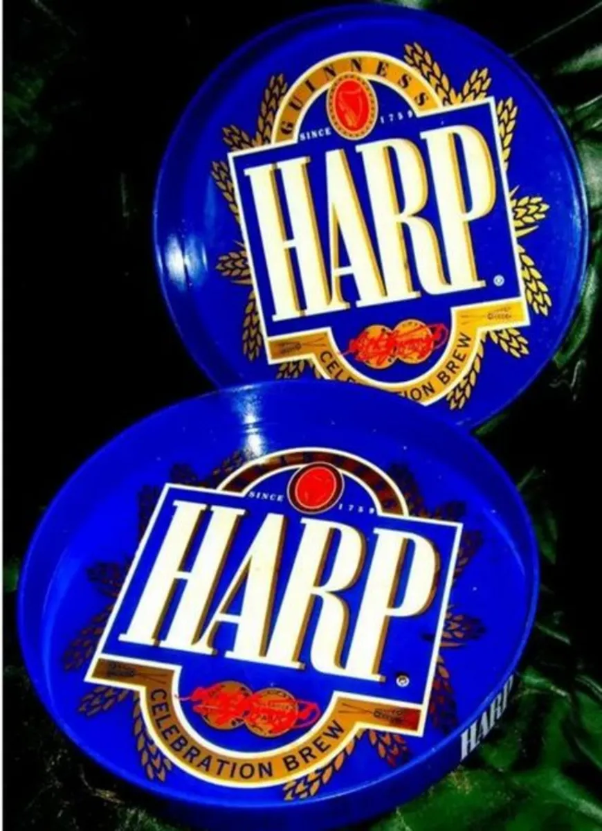 Pair of Vintage Harp 'Celebration Brew' Trays - Image 4